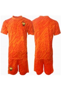 Fotbalové Dres Francie Brankářské Dětské Venkovní Oblečení ME 2024 Krátký Rukáv (+ trenýrky)